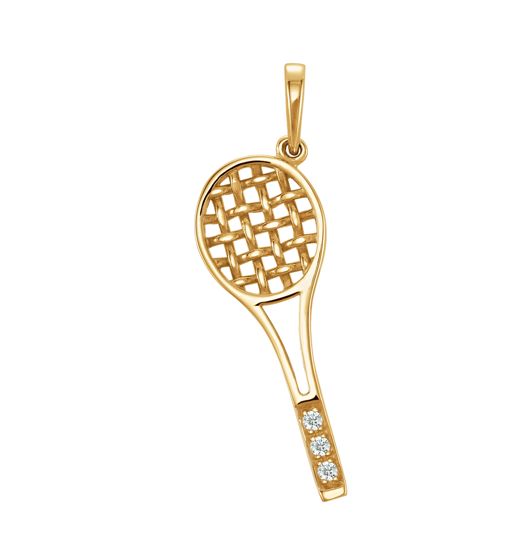 Tennis Racket Diamond Charm