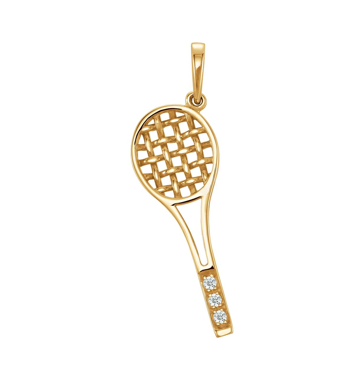 Tennis Racket Diamond Charm