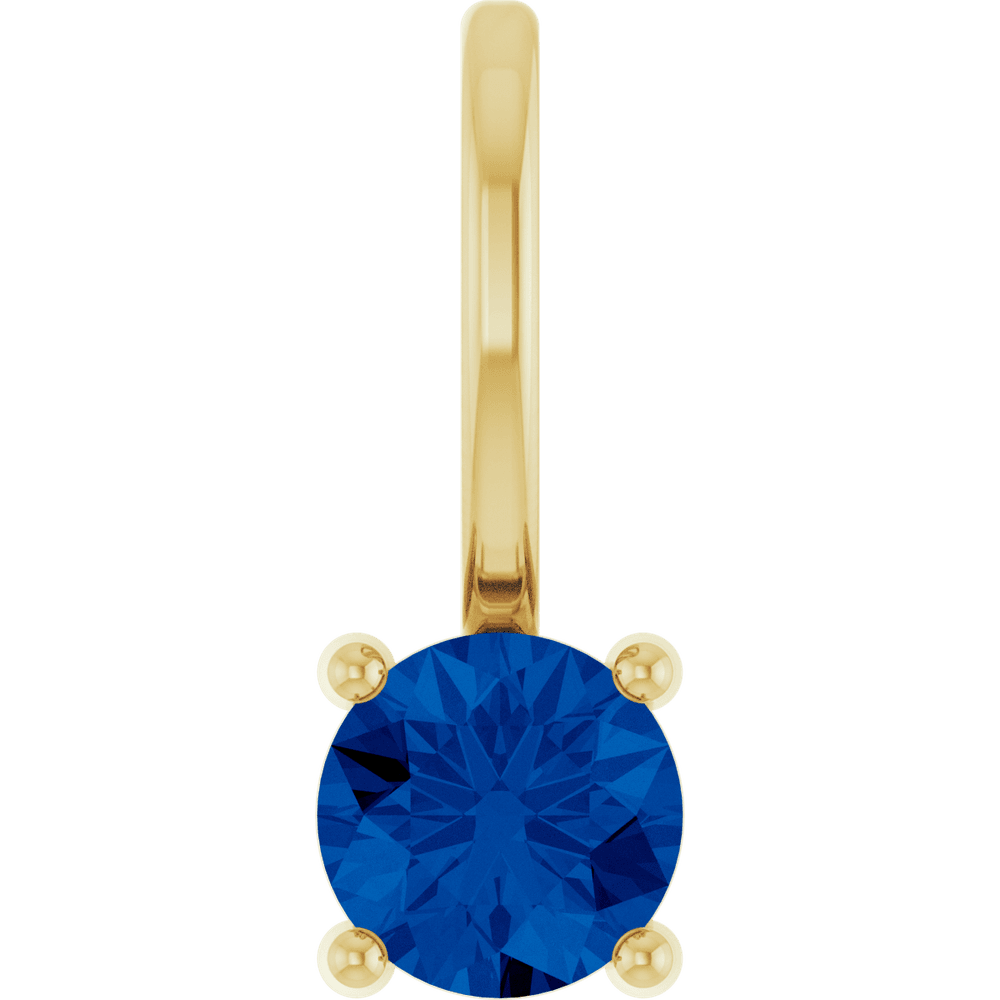 Blue Sapphire Solitaire Charm
