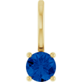 Blue Sapphire Solitaire Charm