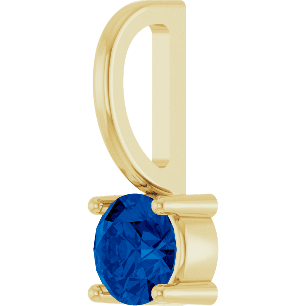 Blue Sapphire Solitaire Charm