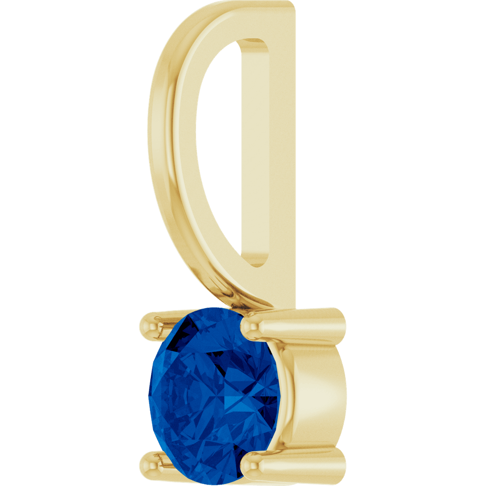 Blue Sapphire Solitaire Charm