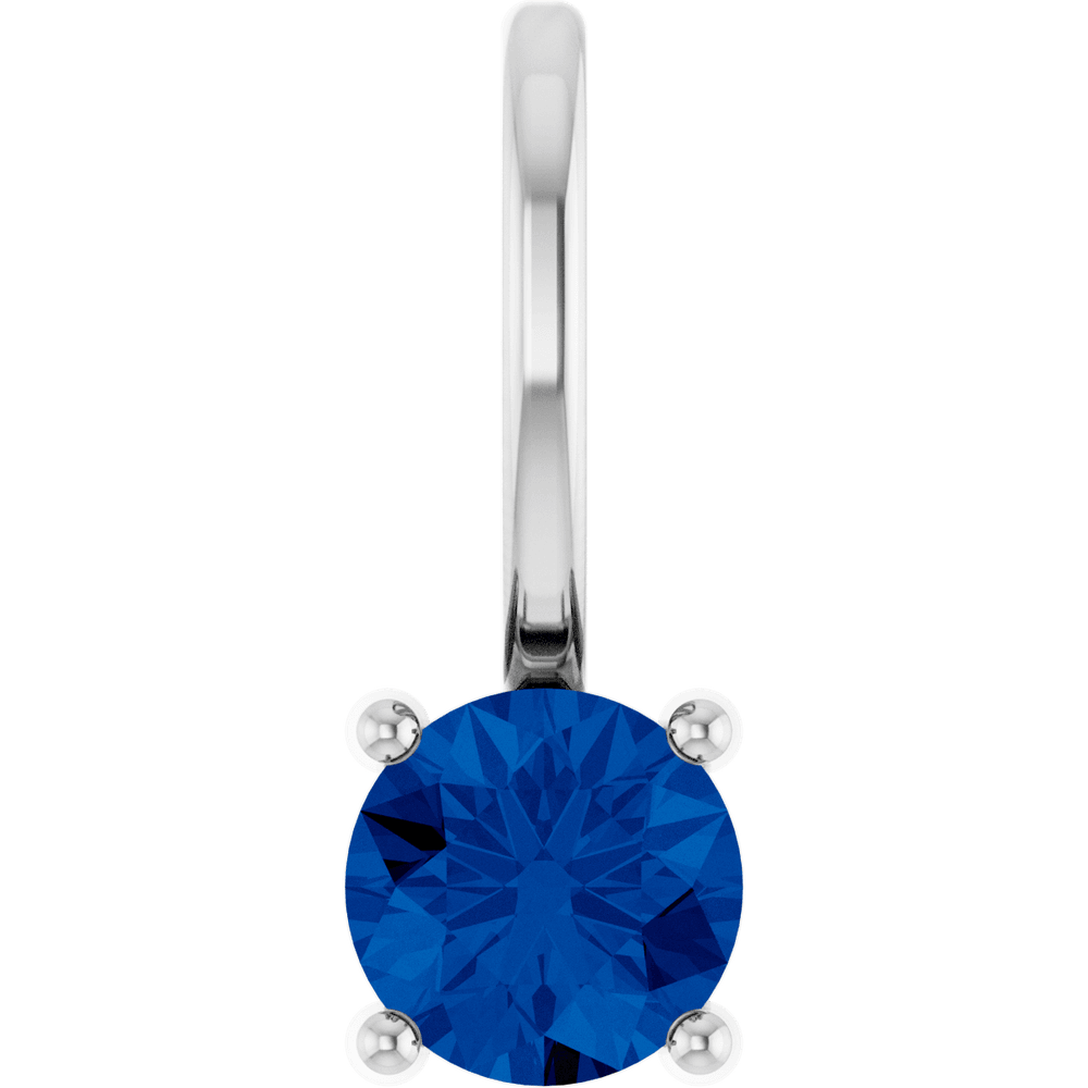 Blue Sapphire Solitaire Charm