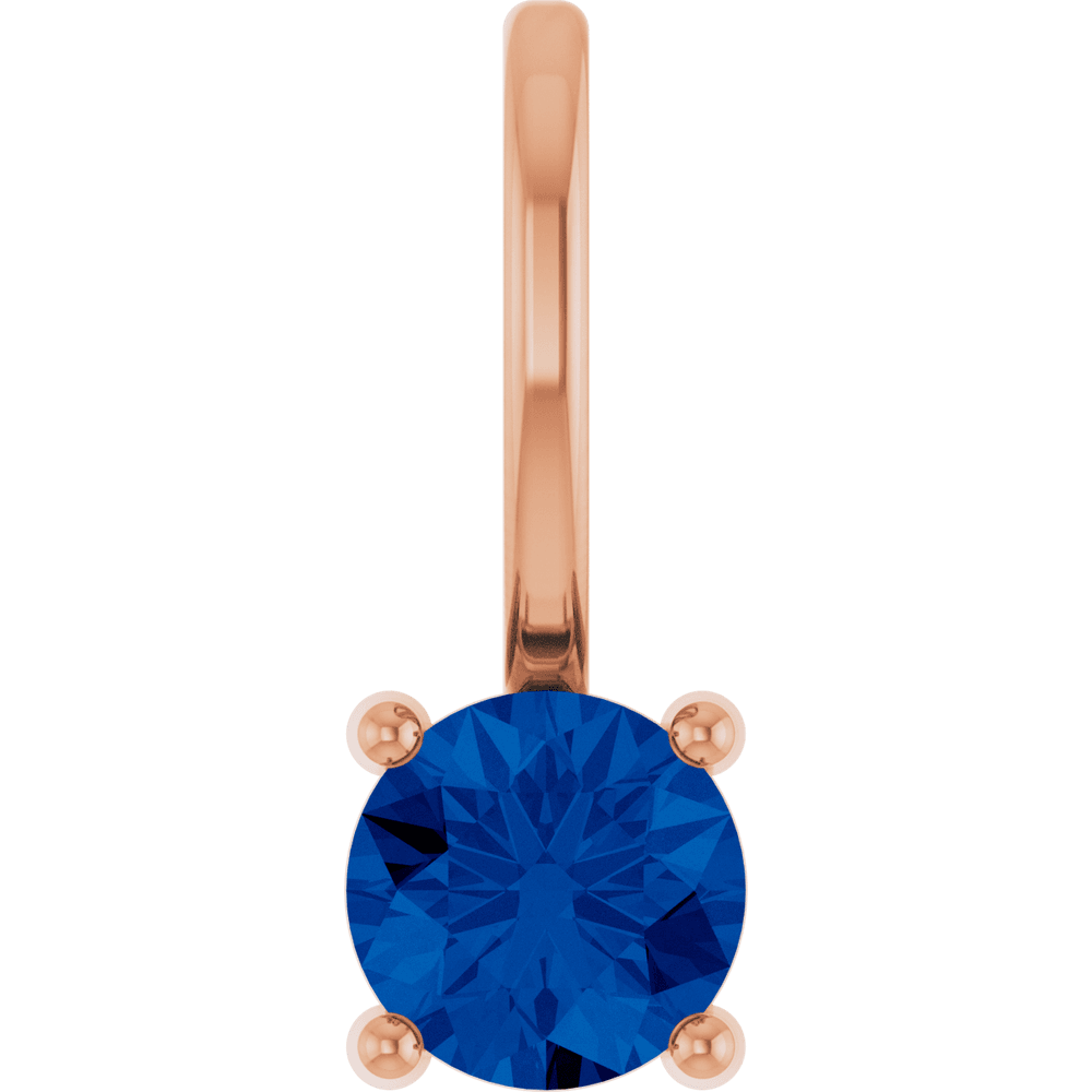 Blue Sapphire Solitaire Charm