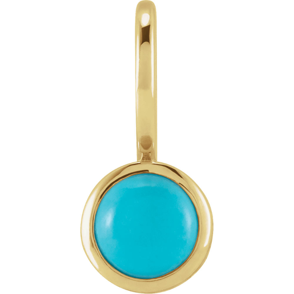 Bezel-Set Natural Turquoise Charm