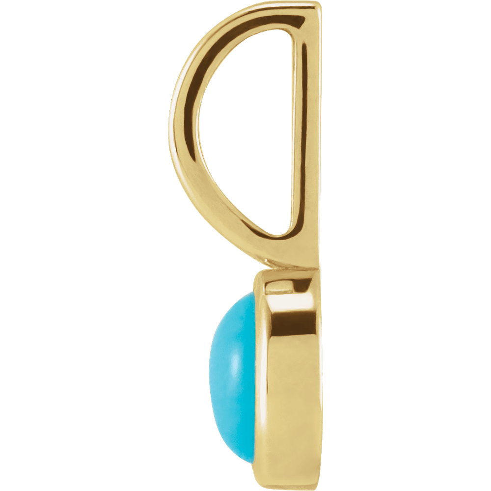Bezel-Set Natural Turquoise Charm