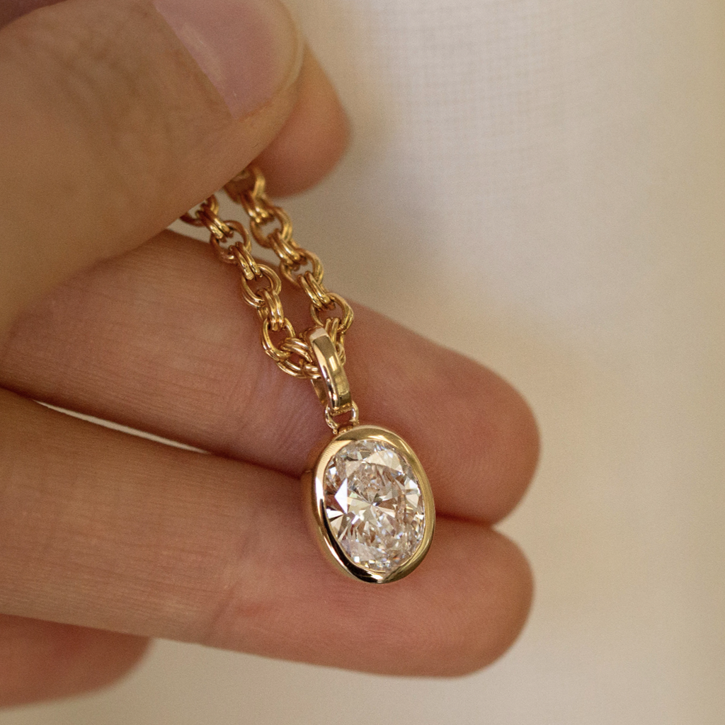 2ct. Oval Bezel Pendant