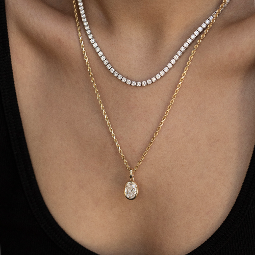 2ct. Oval Bezel Pendant